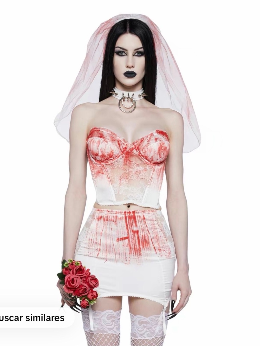 Bride Costume Set Size M NWT – Corset Skirt Veil & Flowers